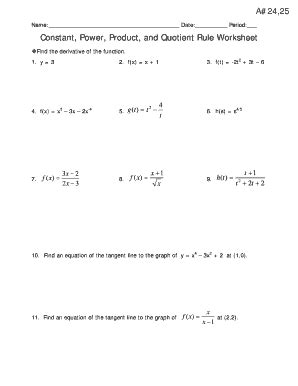 product and quotient rule worksheet kuta